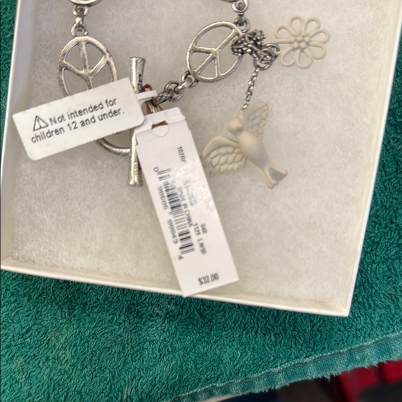 Lucky Silver Peace Symbol Bracelet - Picture 3 of 3